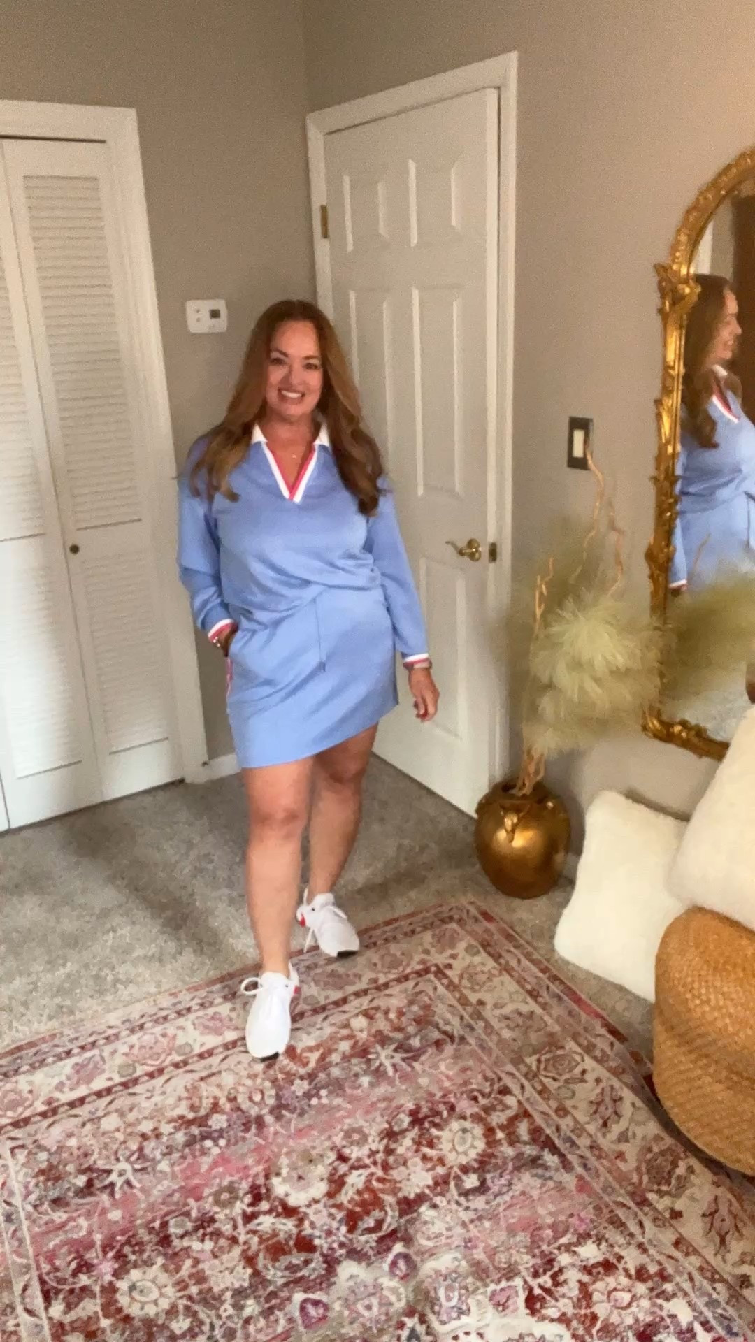 An adorable 2 piece athletic varsity skirt set. Perfect foe weekends and errand. It makes a great travel set too.

#LTKmomlife #LTKTravel #LTKootd