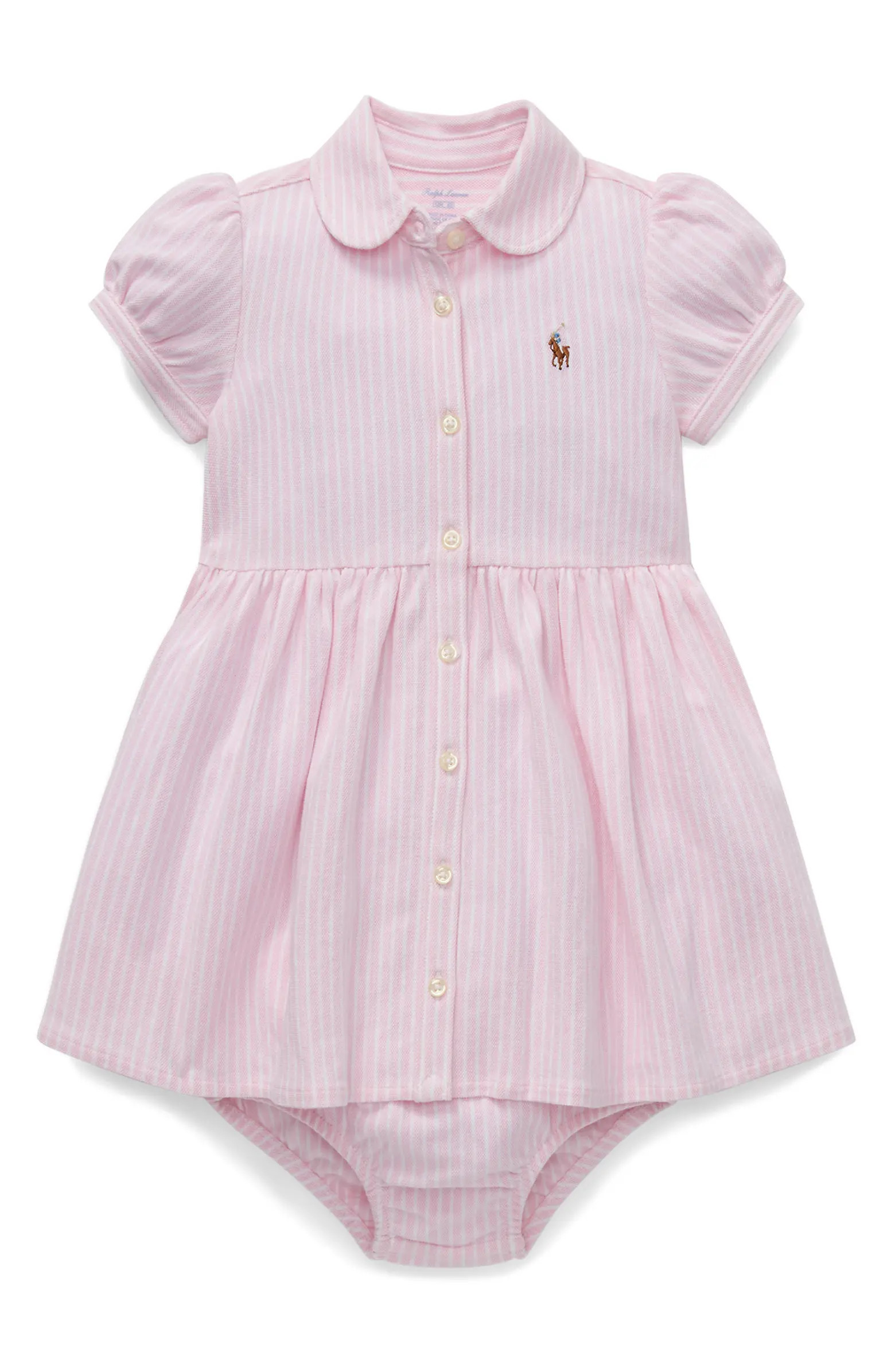 Oxford Stripe Cotton Piqué Dress & Bloomers | Nordstrom