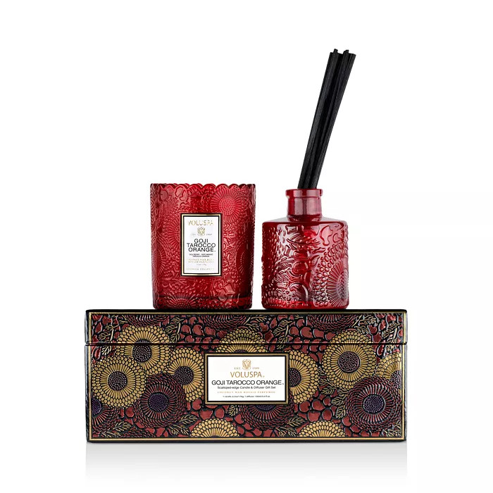 Goji Tarocco Orange Scalloped Glass Candle & Diffuser Gift Set | Bloomingdale's (US)