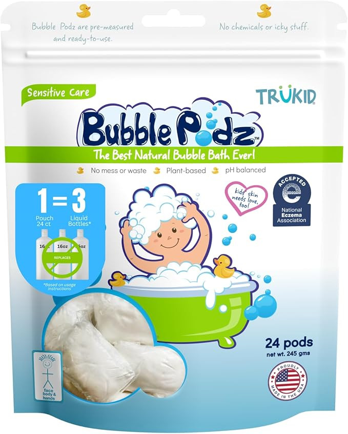 TruKid Bubble Podz Bubble Bath for Baby & Kids, NEA-Accepted for Eczema, Gentle Refreshing Colloi... | Amazon (US)