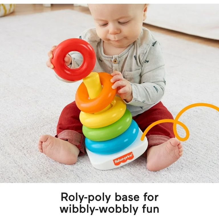 Fisher-Price Rock-a-Stack Ring Stacking Toy with Roly-Poly Base for Infants | Walmart (US)