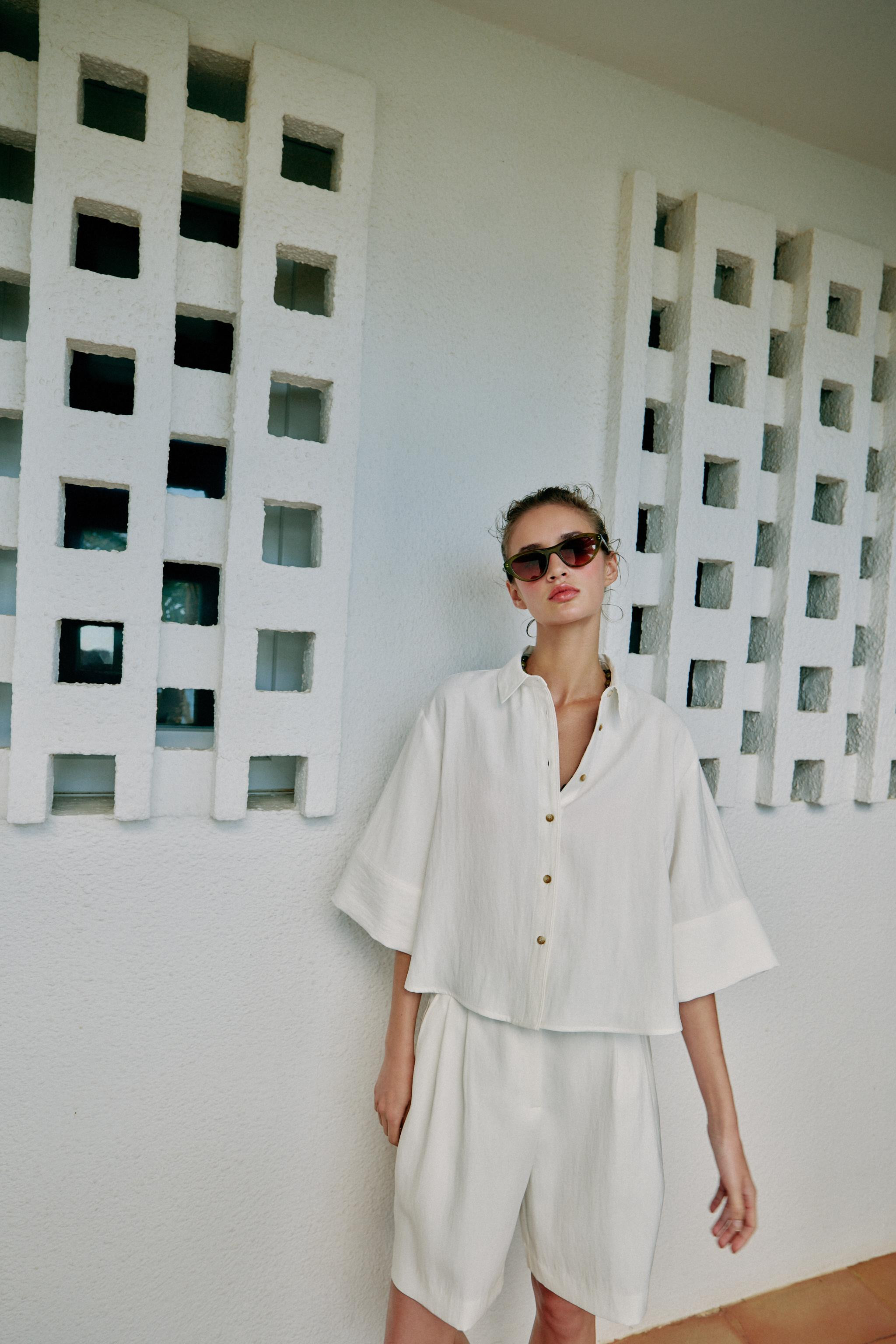 SHORT SHIRT WITH WIDE SLEEVES | Zara UK