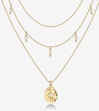 PAVOI 14K Gold Plated Layering Necklaces | Stylish Minimalist Design Pendant Necklaces | Bar, Lot... | Amazon (US)