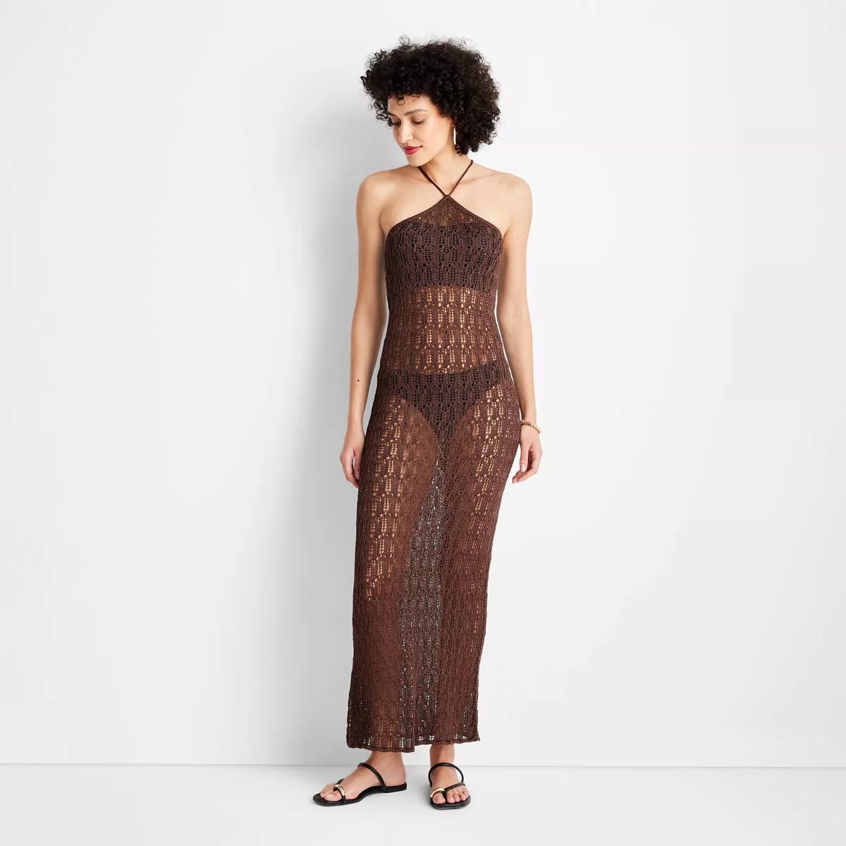 Women's Open Stitch Ankle Length Dress - Future Collective™ with Jenee Naylor Copper | Target
