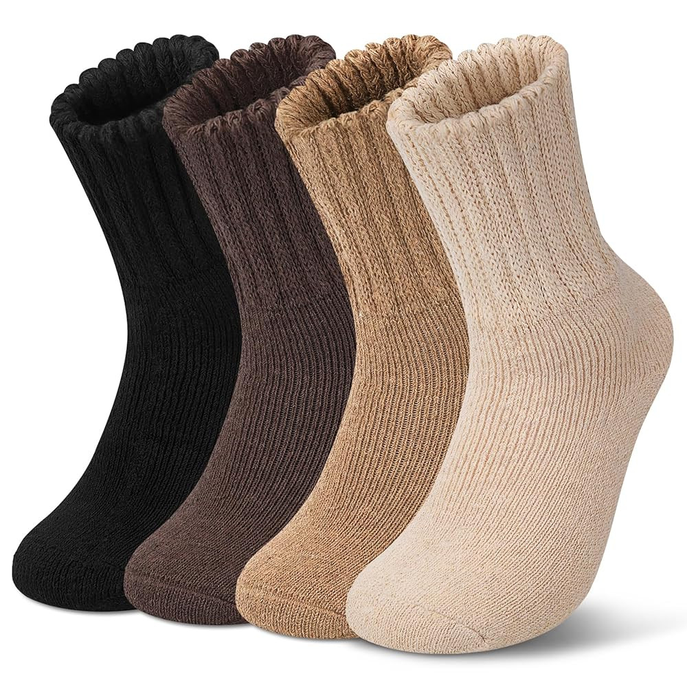 4-6 Pairs Merino Wool Warm Socks for Women, Hiking Cozy Thermal Crew Boot Socks for Winter And Ch... | Amazon (US)
