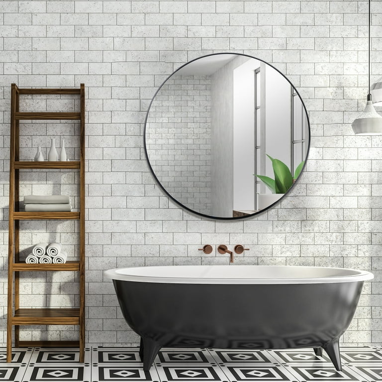 32" Round Mirror for Wall, Modern & Contemporary Accent Round Mirror, Wall Mirror with Metal Fram... | Walmart (US)