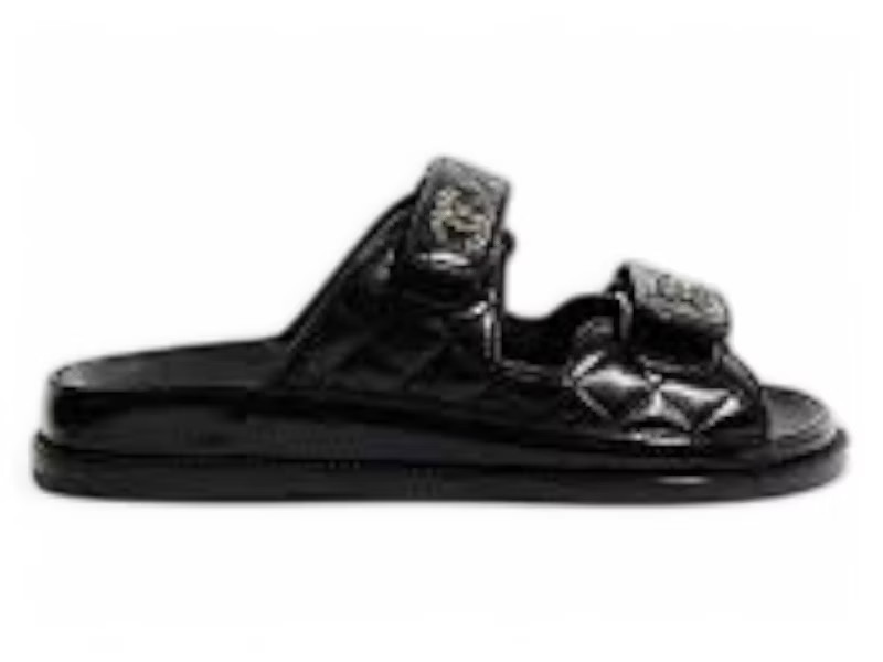 Chanel CC Diamond Quilt Sandals (Women's) Sneakers in Black/Gold | StockX
