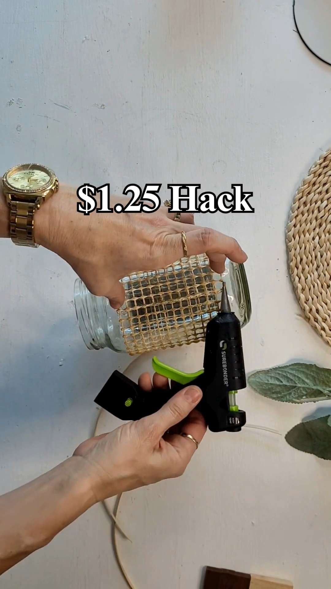 This made it look SO much better 😍✨

I wrapped a basic mason jar with a $1.50 Dollar Tree rug underlay to create a faux cane look — and now it actually looks like decor instead of storage.

Perfect for:
✨ Candle holders
✨ Vases
✨ Bathroom organization
✨ Shelf styling

Budget → boutique is always the goal 💛

Watch the full DIY tutorial on my YouTube and shop the supplies here 👇
https://simplemadepretty.com/dollar-tree-rug-underlay-faux-cane-diys/

#BudgetDecor #DollarTreeDIY #DIYHome #HomeStyling #AffordableDecor #FauxCane #LTKHome #SimpleMadePretty 

 #LTKHome