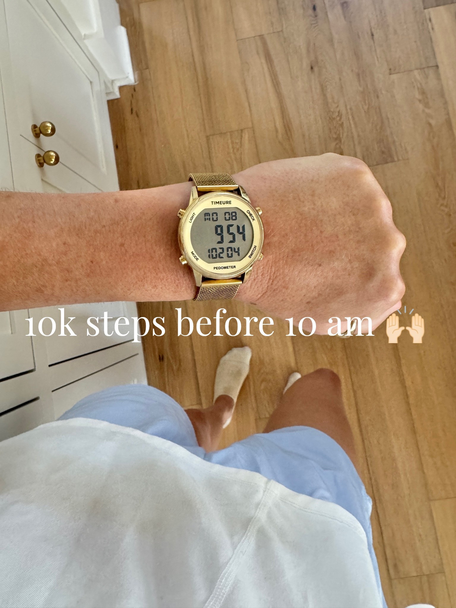 Pedometer watch!  Count your steps without being pinged or carrying around emf radiation.

#LTKmomlife #LTKfitnessgoals #LTKootd
