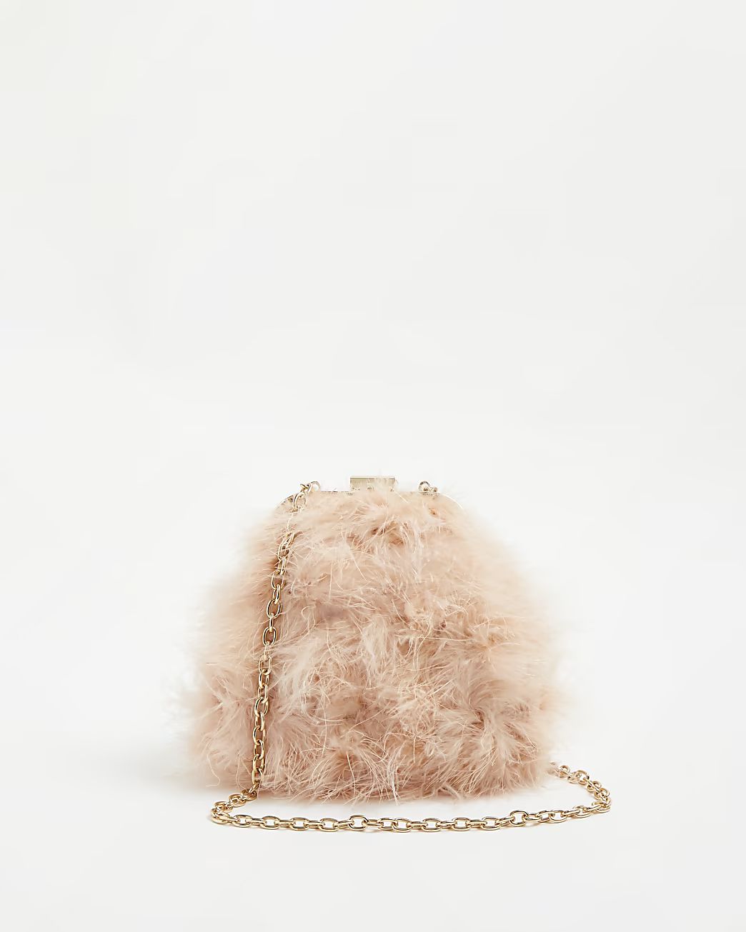 Pink feather shoulder bag | River Island (UK & IE)