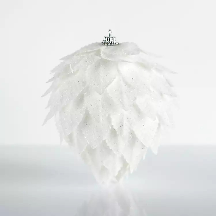 New! White Feather Ball Christmas Ornament, 5 in. | Kirkland's Home