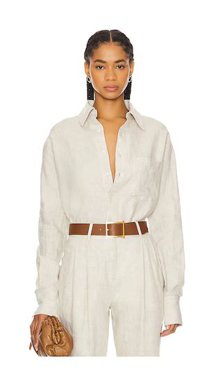 Linen Boyfriend Shirt in Natural Linen | Revolve Clothing (Global)