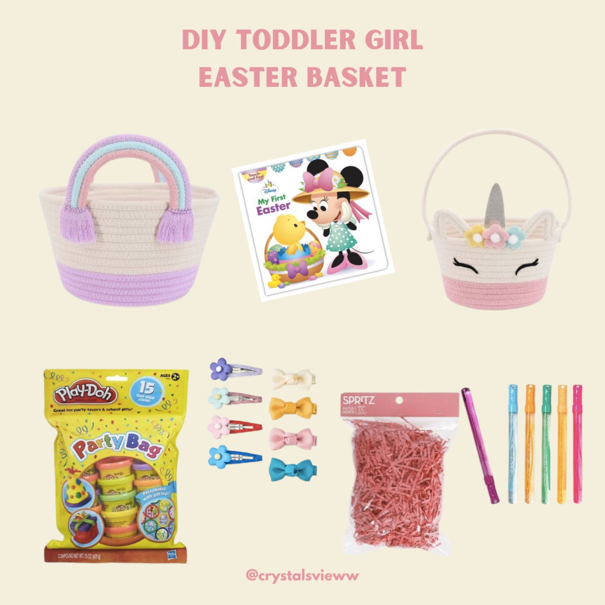DIY toddler girl Easter basket 🧺 🐣✨
Target Easter basket, Easter basket, Easter book, pink Easter basket, play doh, bubbles, Barrett’s. 

#LTKkids #LTKSeasonal #LTKFind