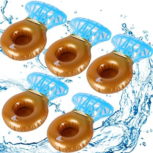 iShyan Inflatable Drink Holder 5 Pack Pool Float Drink Holders Cup Floaties for Summer Pool Party | Amazon (US)