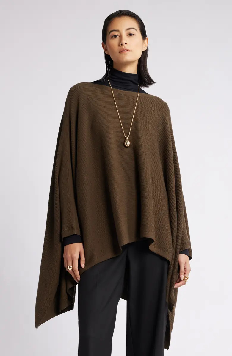 Nordstrom Rib Cotton & Cashmere Poncho | Nordstrom | Nordstrom