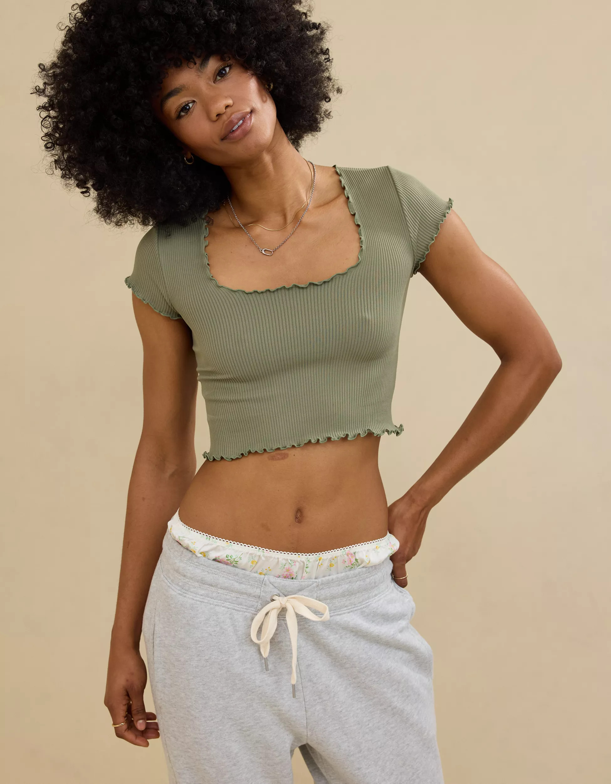 Superchill Seamless Ruffle Bra Top | Aerie