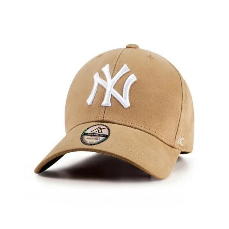 New York Baseball Cap Hat for Men and Women, Adjustable Pure Cotton, Buckle Up, One Size Fitted All, Black & White Embroidery NY| Khaki Cap | Walmart (US)