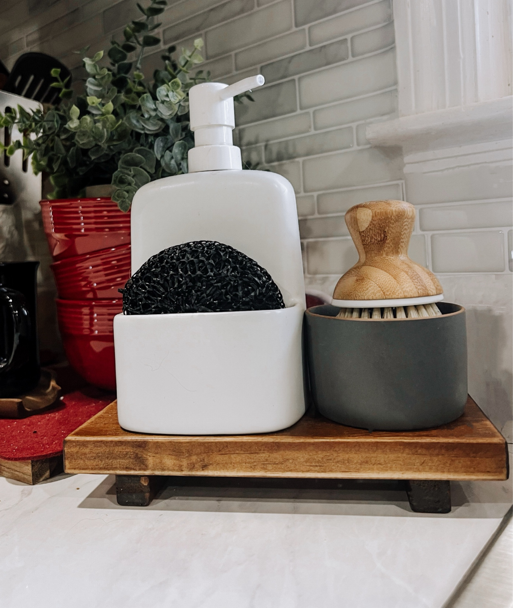 Kitchen sink decor, brushes, soap dispenser with sponge, amazon home, bathroom decor, kitchen decor, home finds, Amazon finds

#LTKsalealert #LTKfindsunder50 #LTKhome