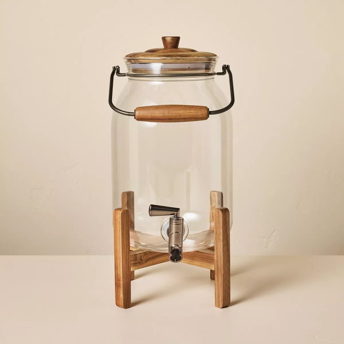 1.8gal Plastic Beverage Dispenser with Wood Stand - Hearth & Hand™ with Magnolia | Target