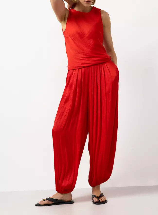 Buy Red Satin Balloon Leg Co-ord Trousers 20 | Co-ords | Tu | Tu Clothing
