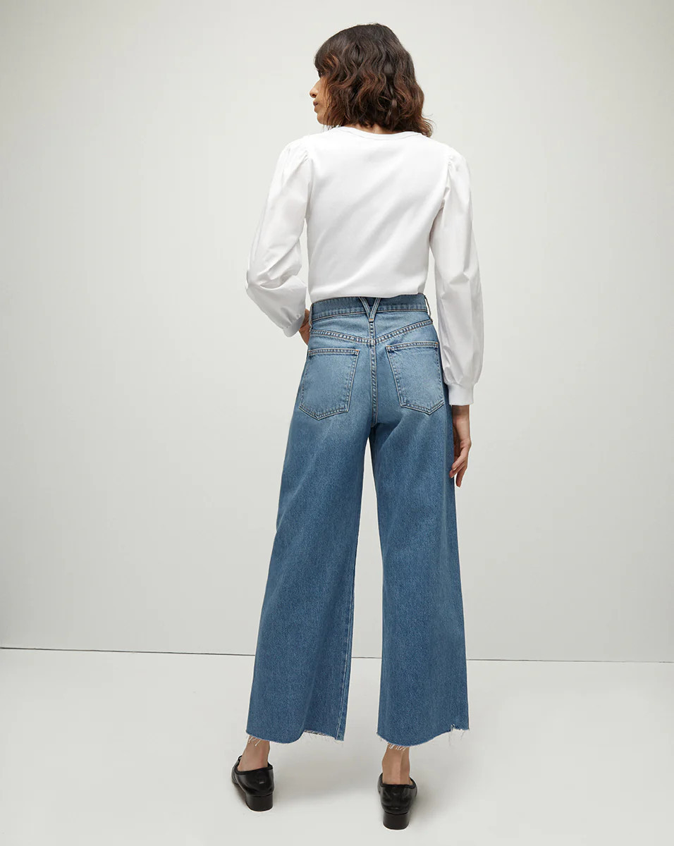 Taylor Cropped Wide-Leg Jean in Enough Said | Veronica Beard | Veronica Beard