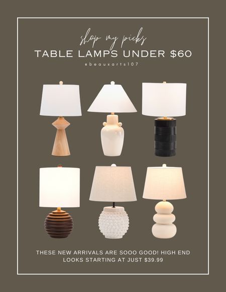 Check out these beautiful table lamps for under $60 starting at just $39.99!

#LTKhome #LTKsalealert #LTKfindsunder50