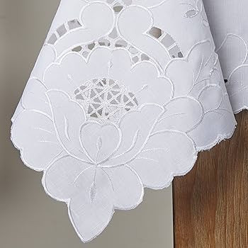 Violet Linen Sapphire Embroidered Design Tablecloth Size: 60" X 88", Color: White | Amazon (US)