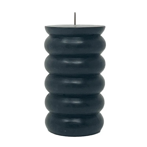 Mainstays Single Wick 3" x 5" Bubble Pillar Candle, Unscented, Black | Walmart (US)