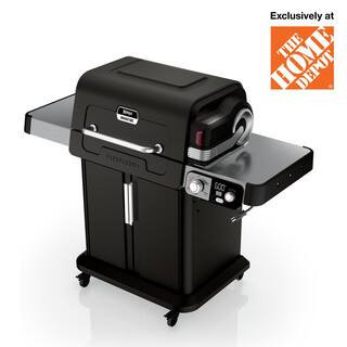 FlexFlame Plus 3-Burner Outdoor Cooking System, 5-in-1 Propane and Electric Grill, Smoker, Roaster, Pizza Maker in Black | The Home Depot