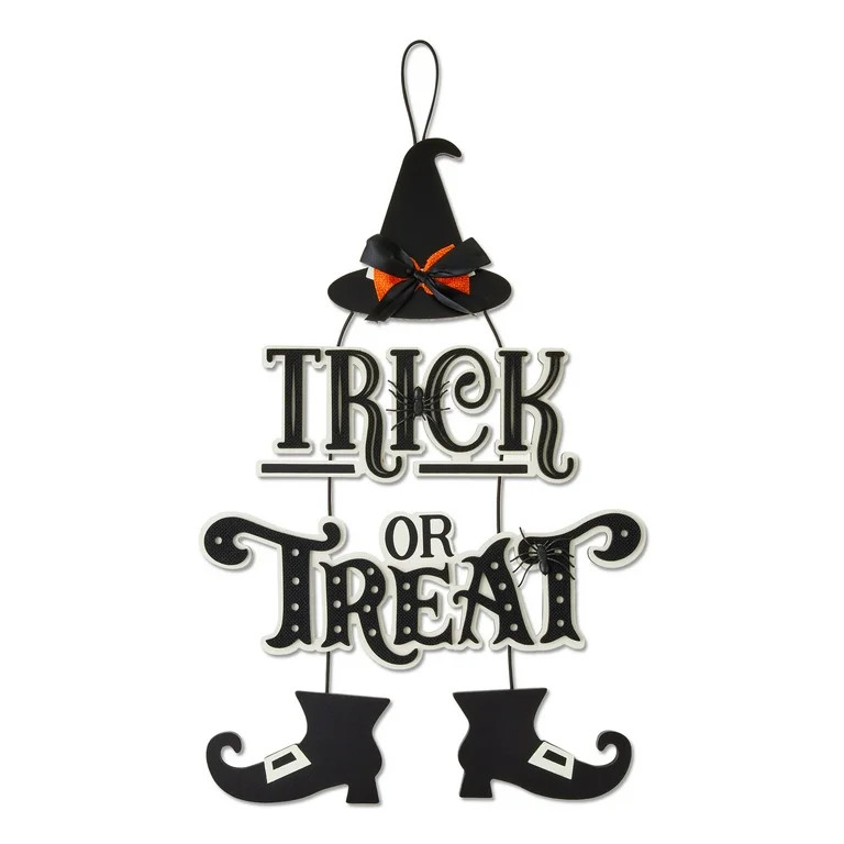 Trick or Treat Hanging Decor, Black, 20.25", Halloween by Way To Celebrate - Walmart.com | Walmart (US)