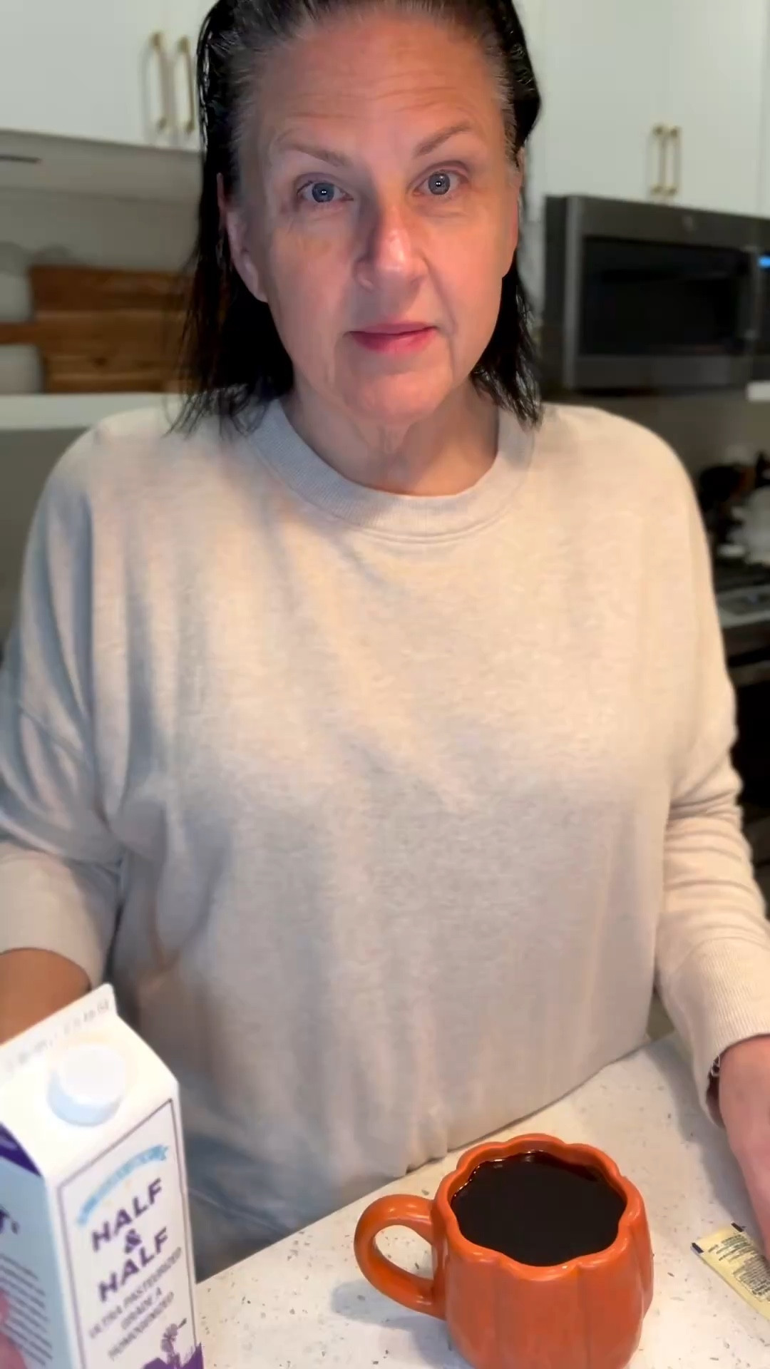 Good morning ☀️ Coffee to the brim in my pumpkin mug—jet fuel & the breakfast of champions! Who else can’t start the day without it? ☕🍂

#MorningCoffee #PumpkinSeasonVibes #CoffeeLoversClub #DailyRituals #BreakfastOfChampions

#LTKOver40 #LTKHome #LTKMidsize