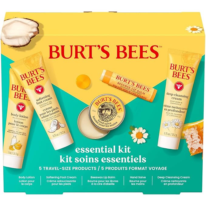 Burt's Bees Christmas Gifts - Essentials Everyday Set, 5 Travel Size Products for Stocking Stuffe... | Amazon (US)