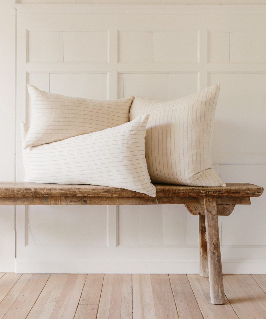 Ynez Lumbar Pillow - Natural Stripe | Jenni Kayne | Jenni Kayne