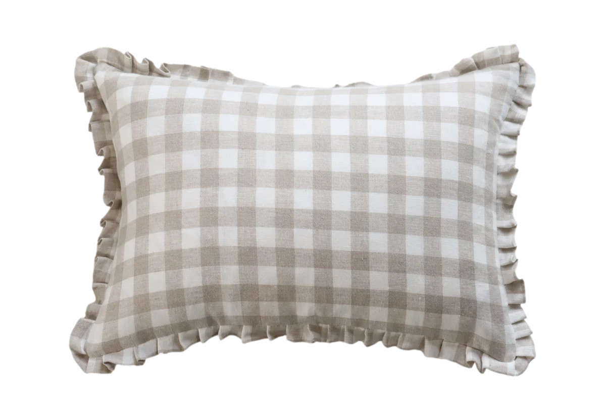 Florence Gingham Ruffle Pillow Cover | Danielle Oakey Interiors INC