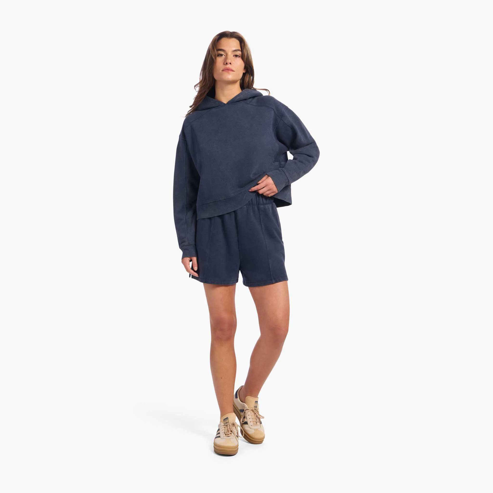 Vintage Fleece Seamed Short | Washed Navy | Nuuds US