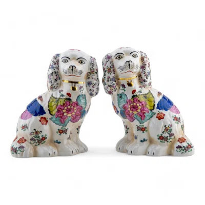 Porcelain Staffordshire Dog Figurines Pair | Wayfair North America