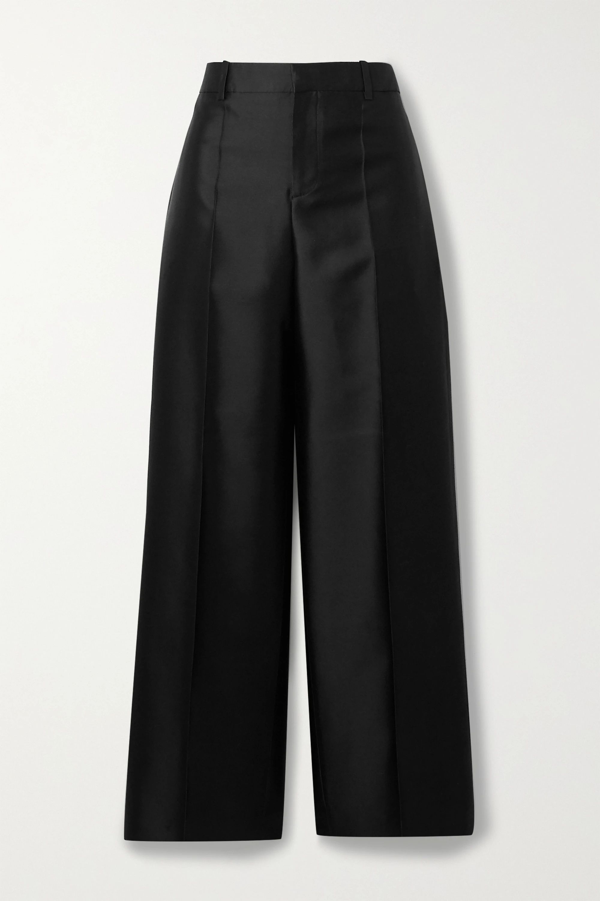 Wool and silk-blend satin straight-leg pants | NET-A-PORTER (UK & EU)