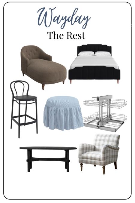 Wayfair picks for bed, chaise, barstool, ottoman, kitchen pullout, coffee table, chair 

#LTKhome #LTKsalealert