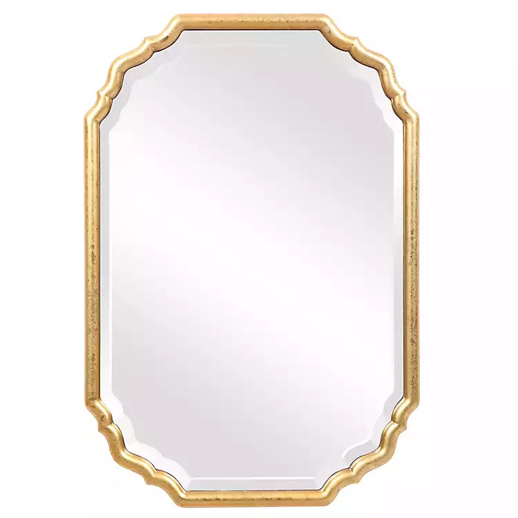 Metallic Gold Leaf Beveled Vanity Mirror | Kirkland's Home