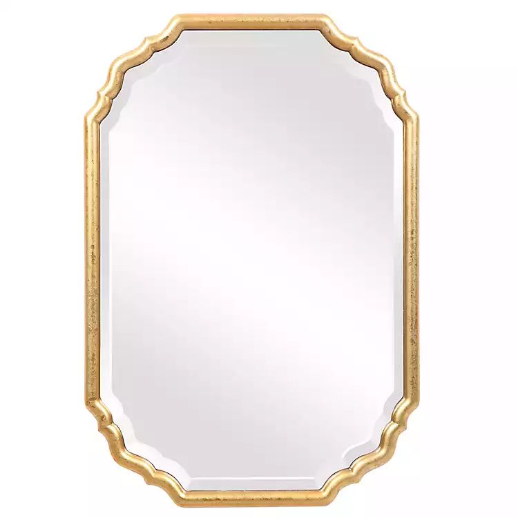 Metallic Gold Leaf Beveled Vanity Mirror | Kirkland's Home