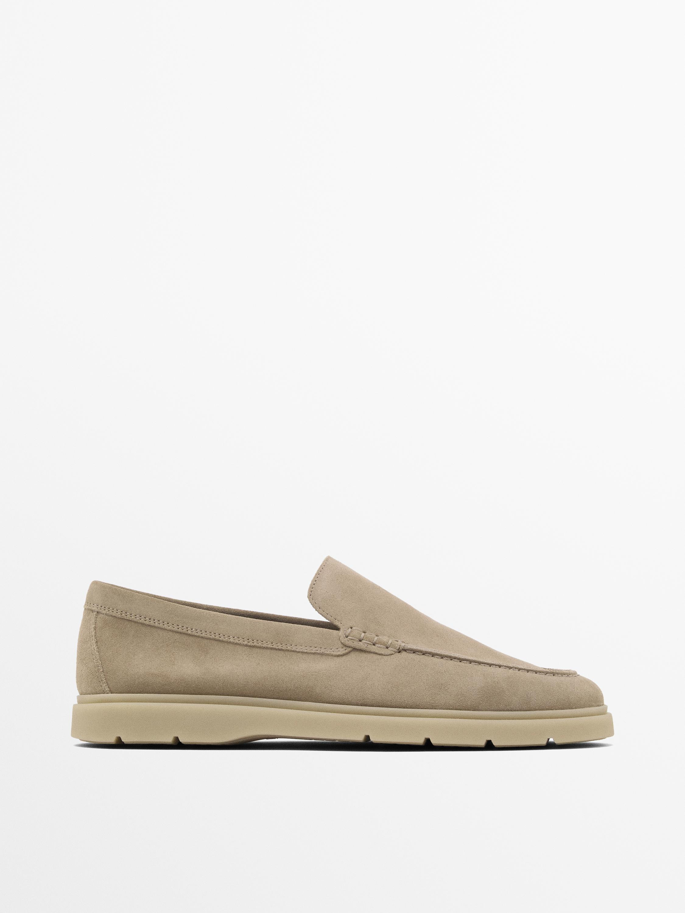 Split suede leather loafers | Massimo Dutti UK