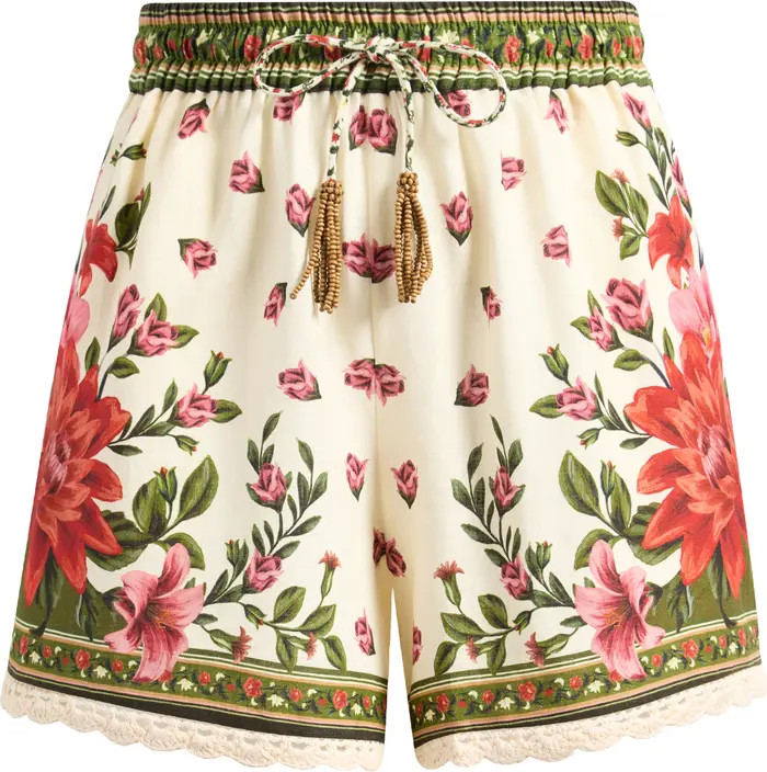 FARM Rio Wonder Rio Sand Linen Blend Shorts | Nordstrom | Nordstrom