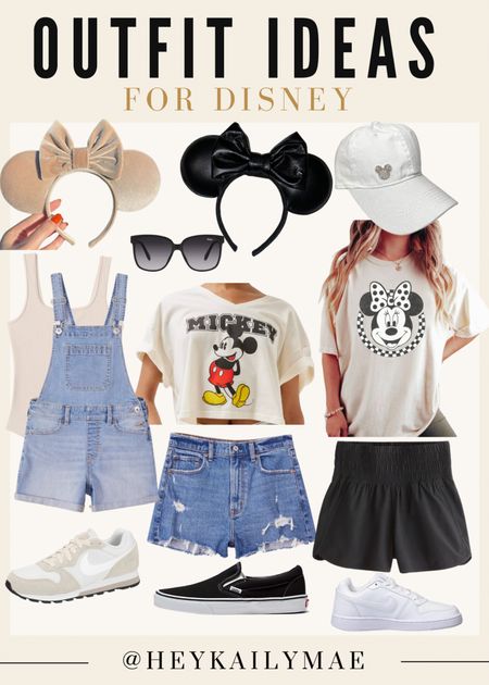 Outfit ideas for Disney! ✨🖤❤️ | summer Disney outfit idea, outfit inspo, Disney outfit, outfit for Disney, causal Disney outfit, women’s Disney outfit, Disneyland, Disney fit, minnie ears. 

#LTKstyletip #LTKtravel #LTKSeasonal