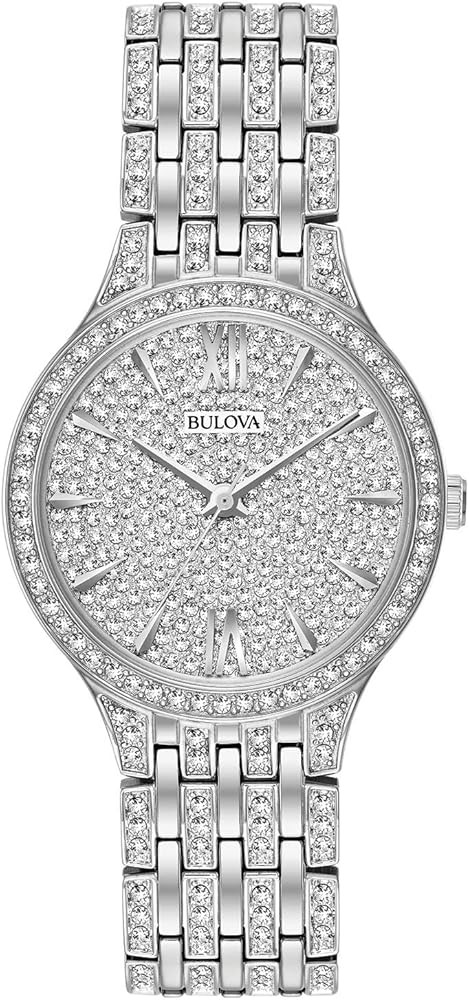 Bulova Crystal Pave 3-Hand Quartz Slim Case Watch | Amazon (US)