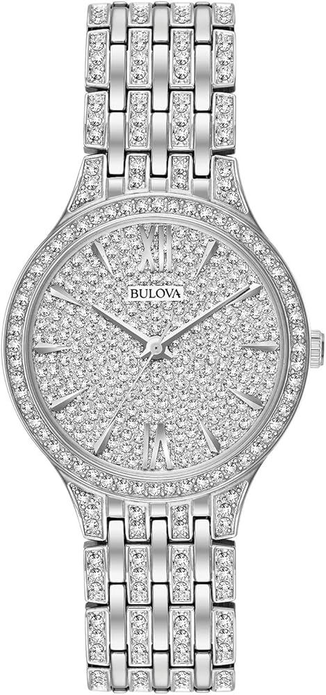 Bulova Crystal Pave 3-Hand Quartz Slim Case Watch | Amazon (US)