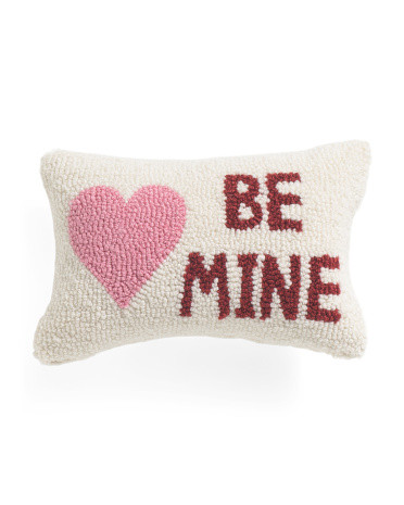 8x12 Be Mine Heart Hook Pillow | TJ Maxx
