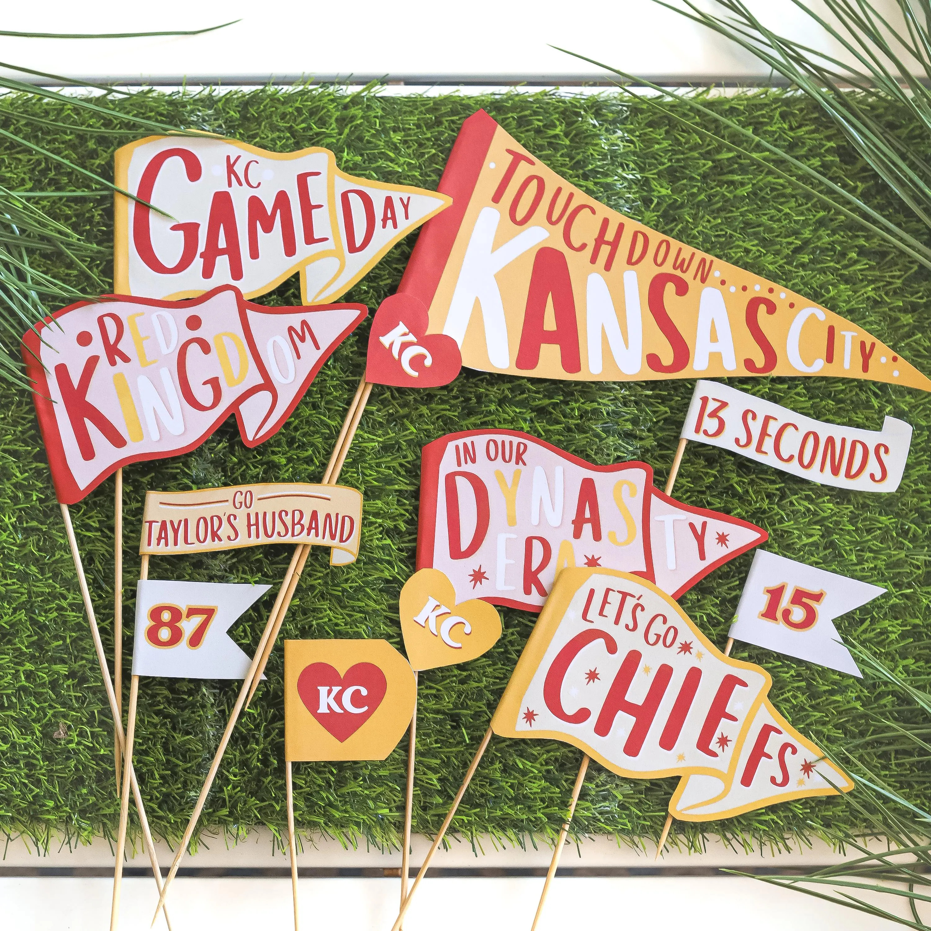 Printable KC Football Pennant Flags | Kansas City Game Day Party Decor (Digital Download) | Etsy (Global)