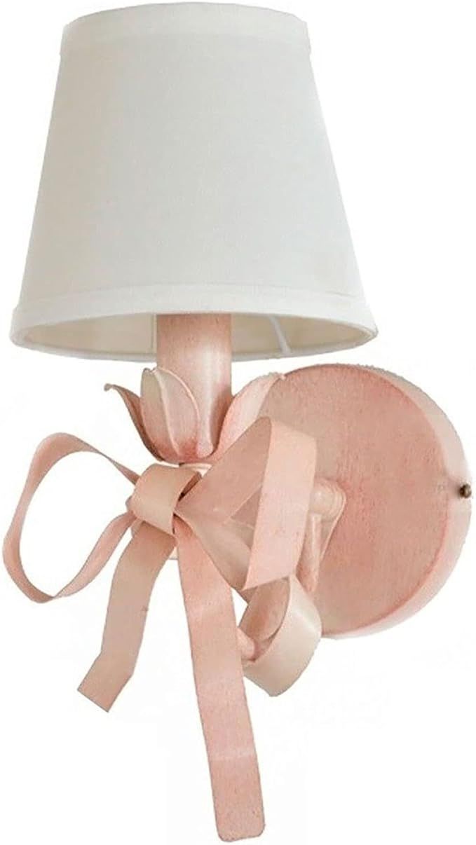 Pink Bow Princess Wall Lights Simple Iron sconces Girl Room Bedroom Wall Mounted Bedside Lamps Li... | Amazon (US)