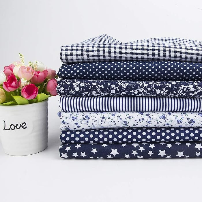 7Pcs 20" x 20" Cotton Fabric DIY Making Supplies Quilting Patchwork Fabric Fat Quarter Bundles DI... | Amazon (US)