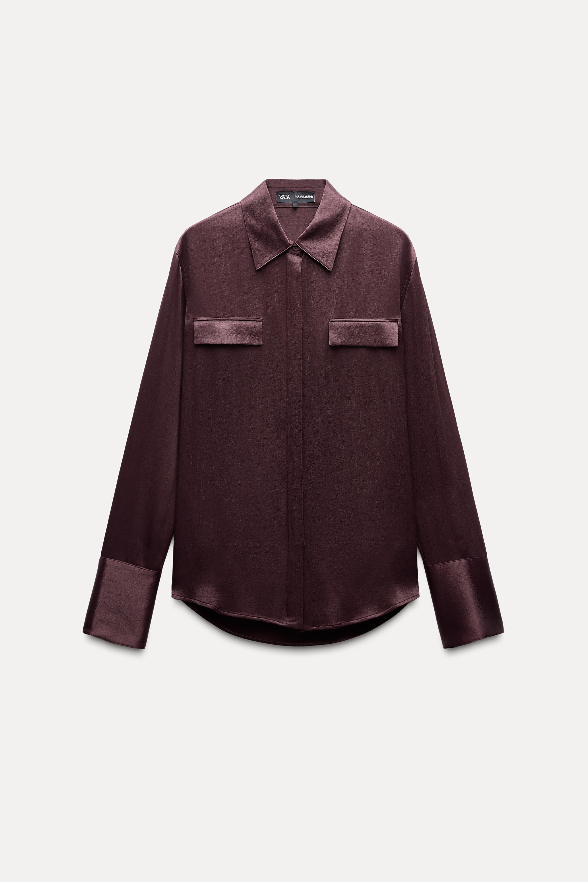 SATIN EFFECT POCKET SHIRT ZW COLLECTION | Zara US
